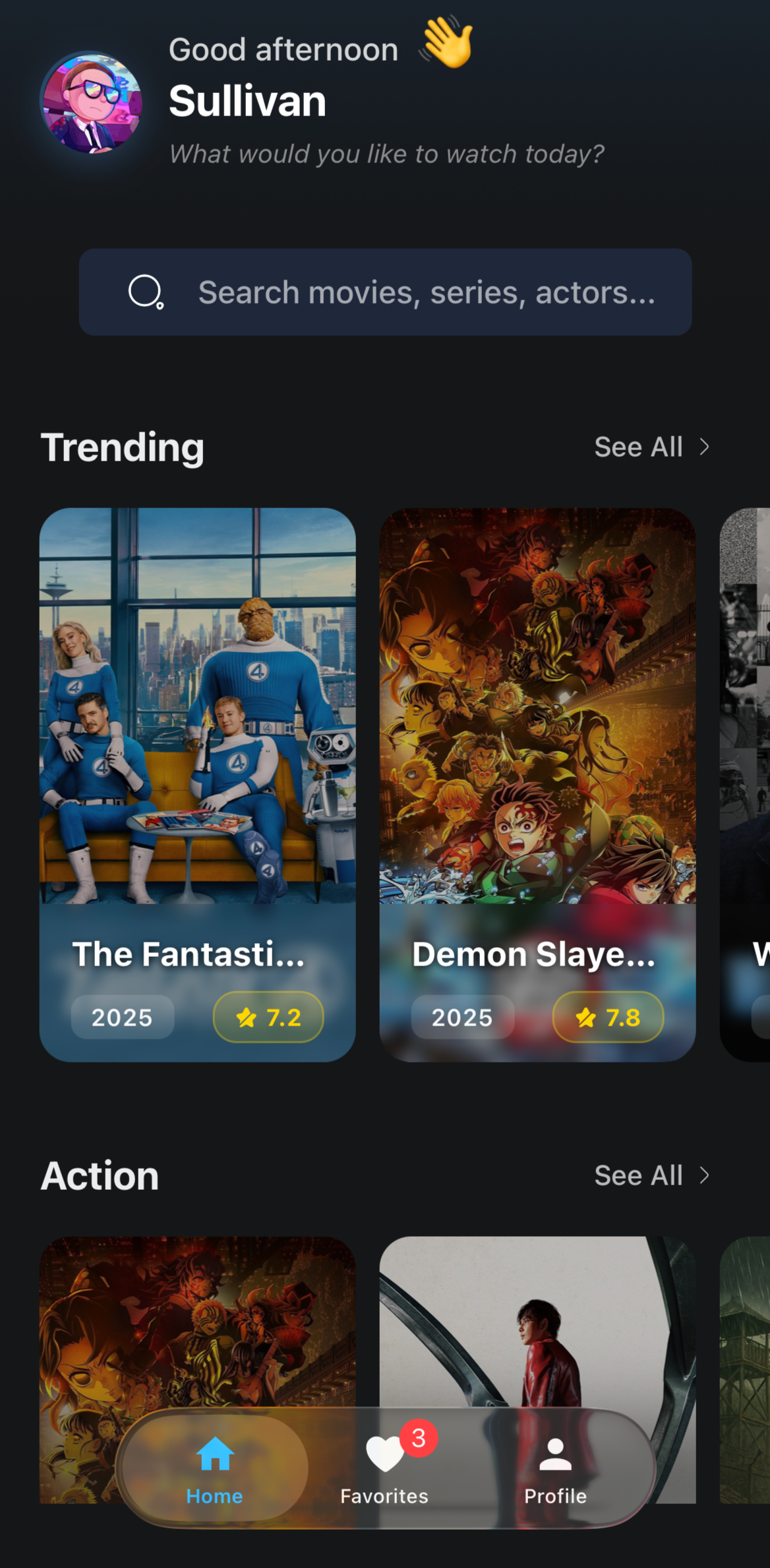 Watchify Streaming App - Main Interface